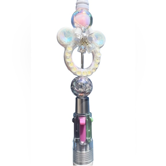White Wedding Bells Mouse Multiple 4 Ink Crackle Beaded Iridescent Pen - Picture 6 of 8